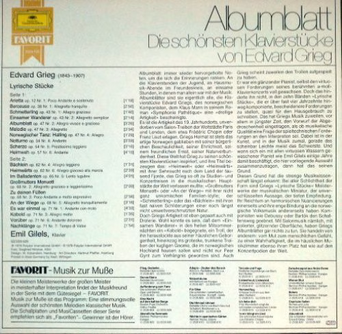 Deutsche Grammophon 2535 620 - Edvard Grieg, Emil Gilels - Album - Image 2