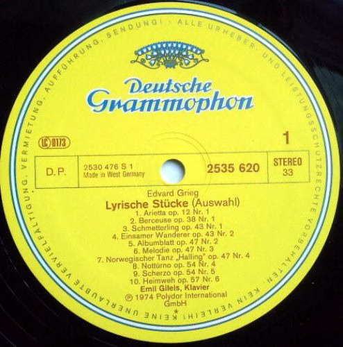 Deutsche Grammophon 2535 620 - Edvard Grieg, Emil Gilels - Album - Image 3
