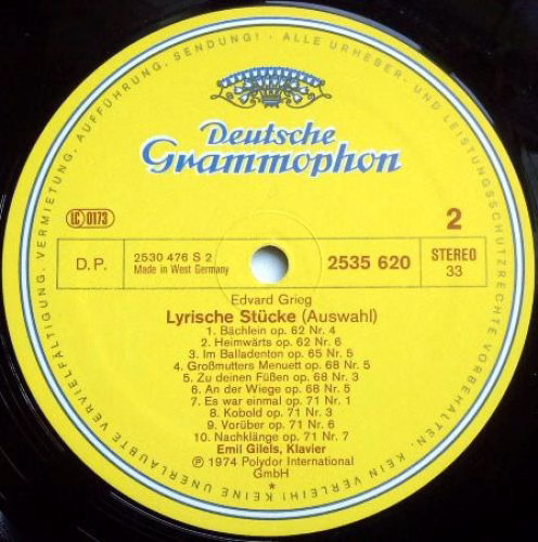 Deutsche Grammophon 2535 620 - Edvard Grieg, Emil Gilels - Album - Image 4