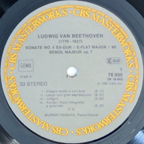 CBS Masterworks 76995 - Ludwig van Beethoven, Murray Perahia - S - Image 5