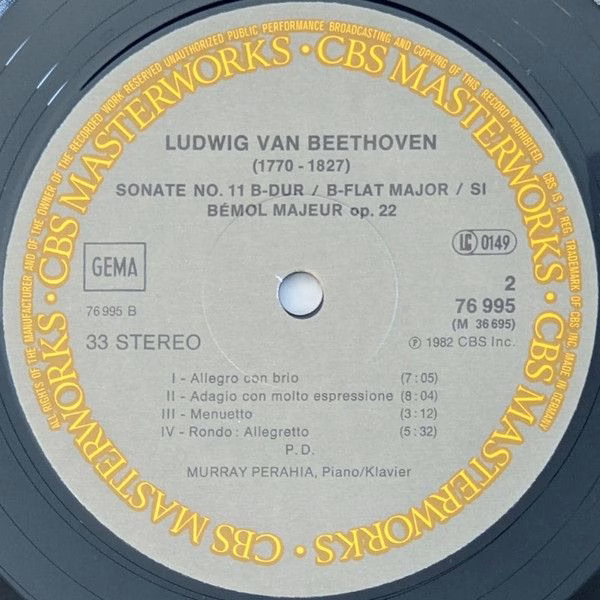 CBS Masterworks 76995 - Ludwig van Beethoven, Murray Perahia - S - Image 6