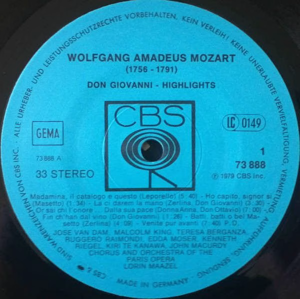 CBS CBS 73 888 - Wolfgang Amadeus Mozart, Lorin Maazel, Orchestr - Image 3