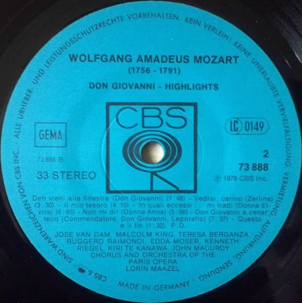 CBS CBS 73 888 - Wolfgang Amadeus Mozart, Lorin Maazel, Orchestr - Image 4