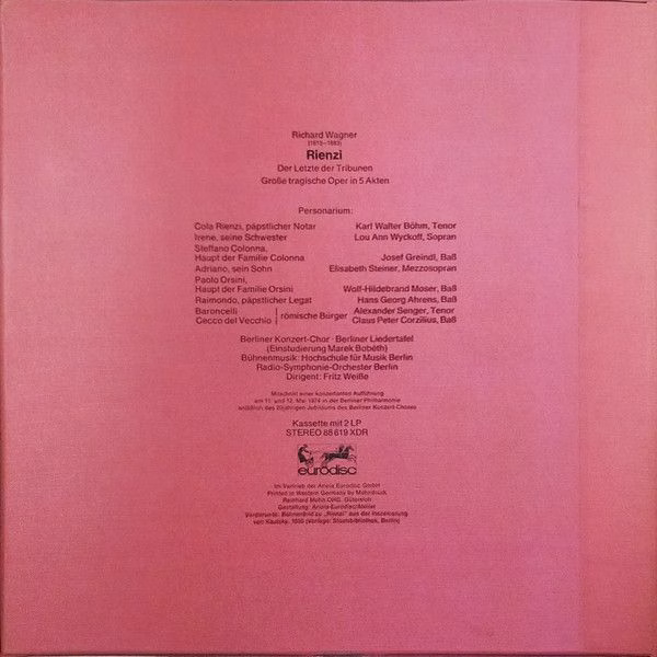 Eurodisc 88 619 XDR - Richard Wagner - Rienzi - Image 5