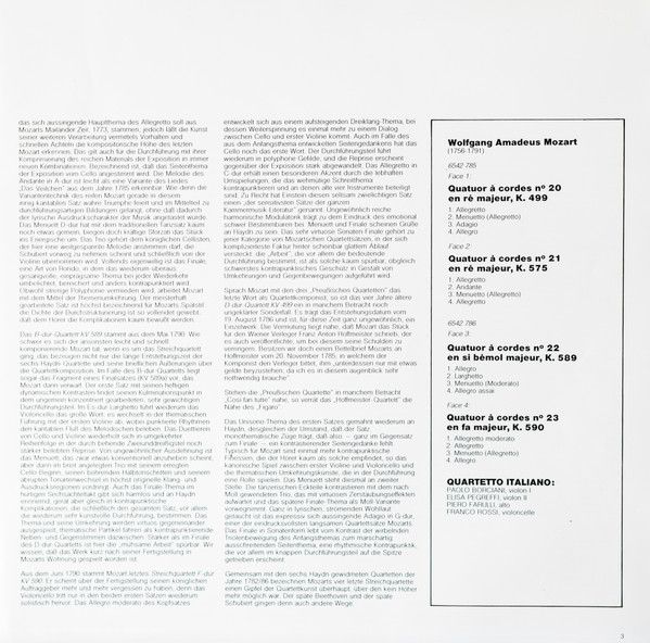 Philips 6770 042 - Wolfgang Amadeus Mozart, Quartetto Italiano - - Image 4