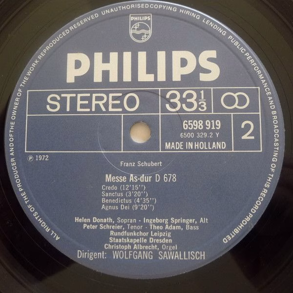 Philips 6747 489 - Franz Schubert, Helen Donath, Peter Schreier, - Image 4