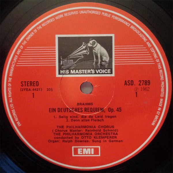 His Master's Voice SLS 821 - Johannes Brahms, Christa Ludwig, El - Image 2