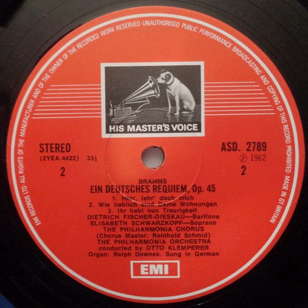 His Master's Voice SLS 821 - Johannes Brahms, Christa Ludwig, El - Image 3