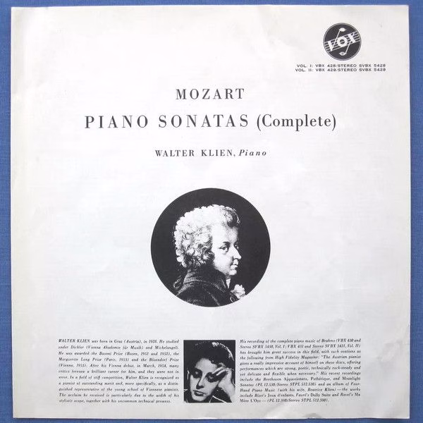 VOX (6) SVBX 5428 - Wolfgang Amadeus Mozart, Walter Klien - Pian - Image 3
