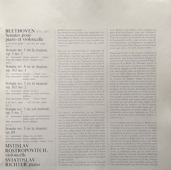 Philips 835 182/83 AY - Ludwig van Beethoven, Mstislav Rostropov - Image 13