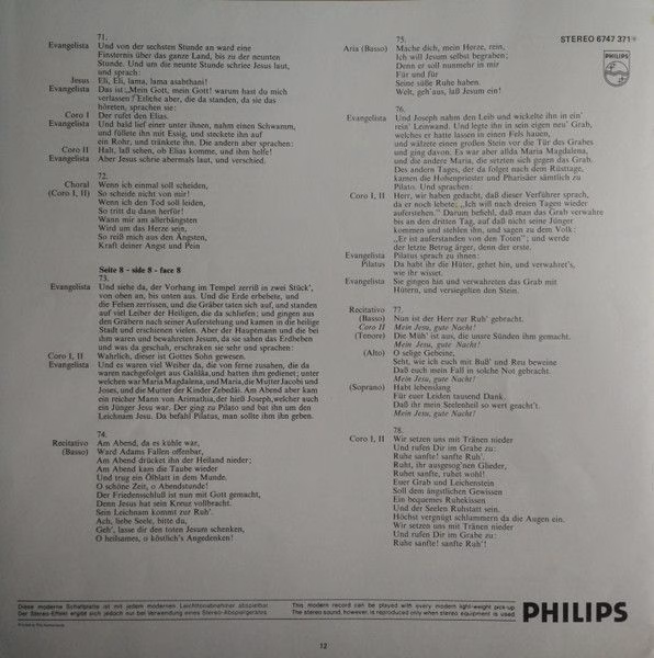 Philips 6747 371 - Johann Sebastian Bach, Ernst Haefliger, Walte - Image 25