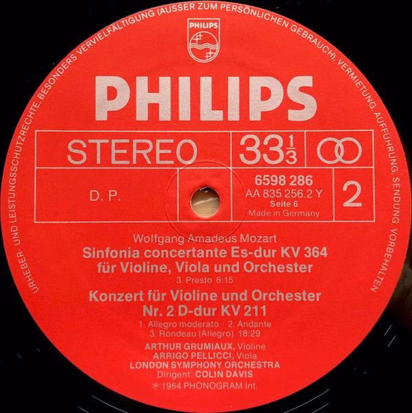 Philips 6747 308 - Wolfgang Amadeus Mozart, Arthur Grumiaux, Arr - Image 8
