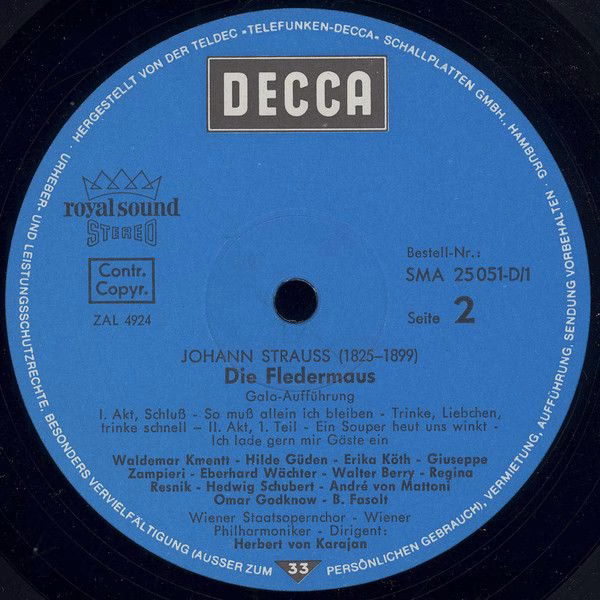 DECCA SMA 25 051-D/1-3 - Johann Strauss Jr., Hilde Güden, Waldem - Image 5