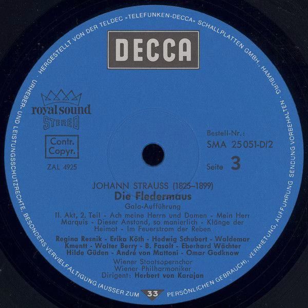 DECCA SMA 25 051-D/1-3 - Johann Strauss Jr., Hilde Güden, Waldem - Image 6