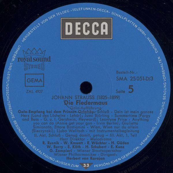 DECCA SMA 25 051-D/1-3 - Johann Strauss Jr., Hilde Güden, Waldem - Image 8