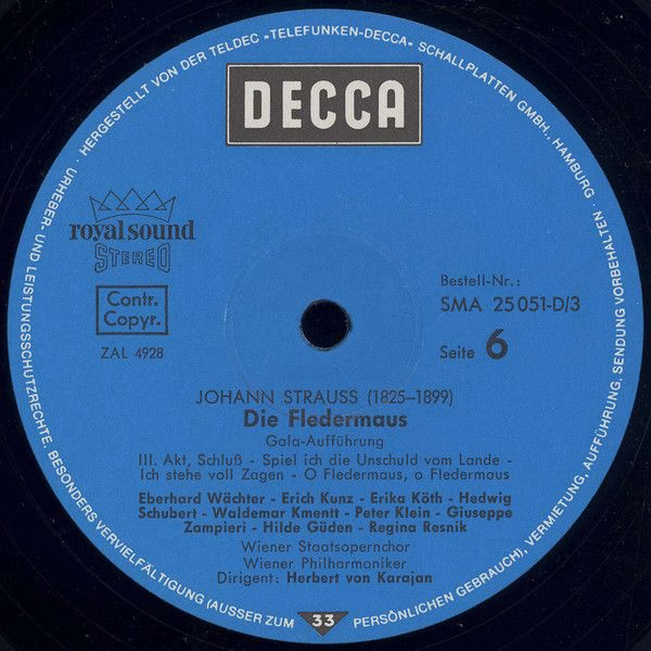 DECCA SMA 25 051-D/1-3 - Johann Strauss Jr., Hilde Güden, Waldem - Image 9