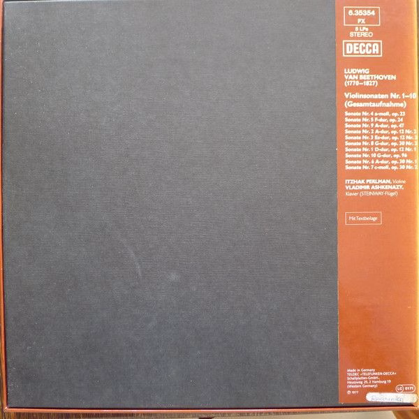 DECCA 6.35354 FX - Ludwig Van Beethoven, Itzhak Perlman, Vladimi - Image 2