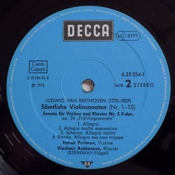 DECCA 6.35354 FX - Ludwig Van Beethoven, Itzhak Perlman, Vladimi - Image 4