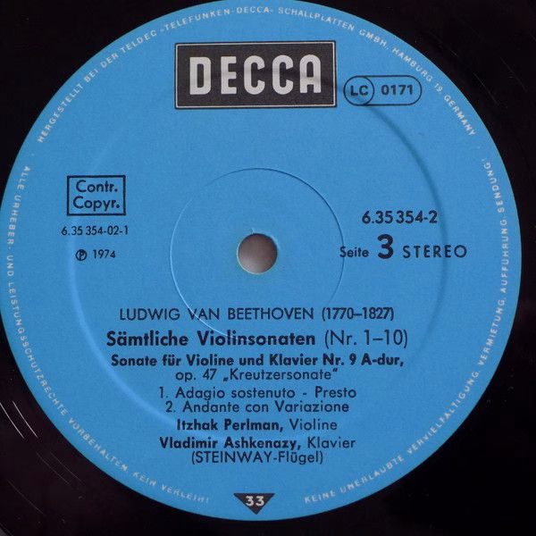 DECCA 6.35354 FX - Ludwig Van Beethoven, Itzhak Perlman, Vladimi - Image 5