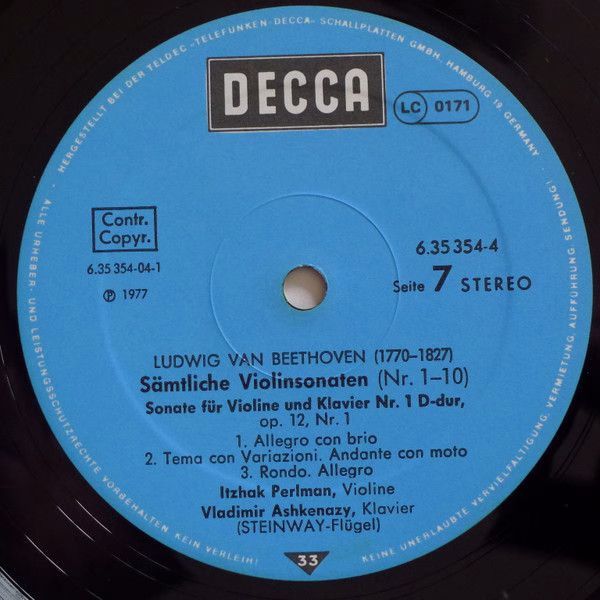 DECCA 6.35354 FX - Ludwig Van Beethoven, Itzhak Perlman, Vladimi - Image 9