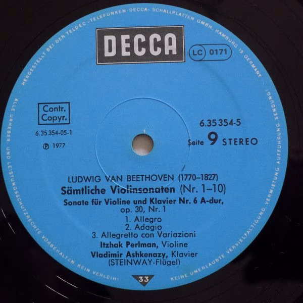 DECCA 6.35354 FX - Ludwig Van Beethoven, Itzhak Perlman, Vladimi - Image 11