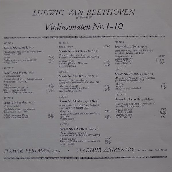 DECCA 6.35354 FX - Ludwig Van Beethoven, Itzhak Perlman, Vladimi - Image 13