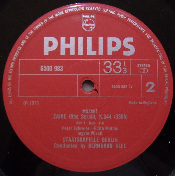 Philips 6700 097 - Wolfgang Amadeus Mozart, Edith Mathis, Peter - Image 3