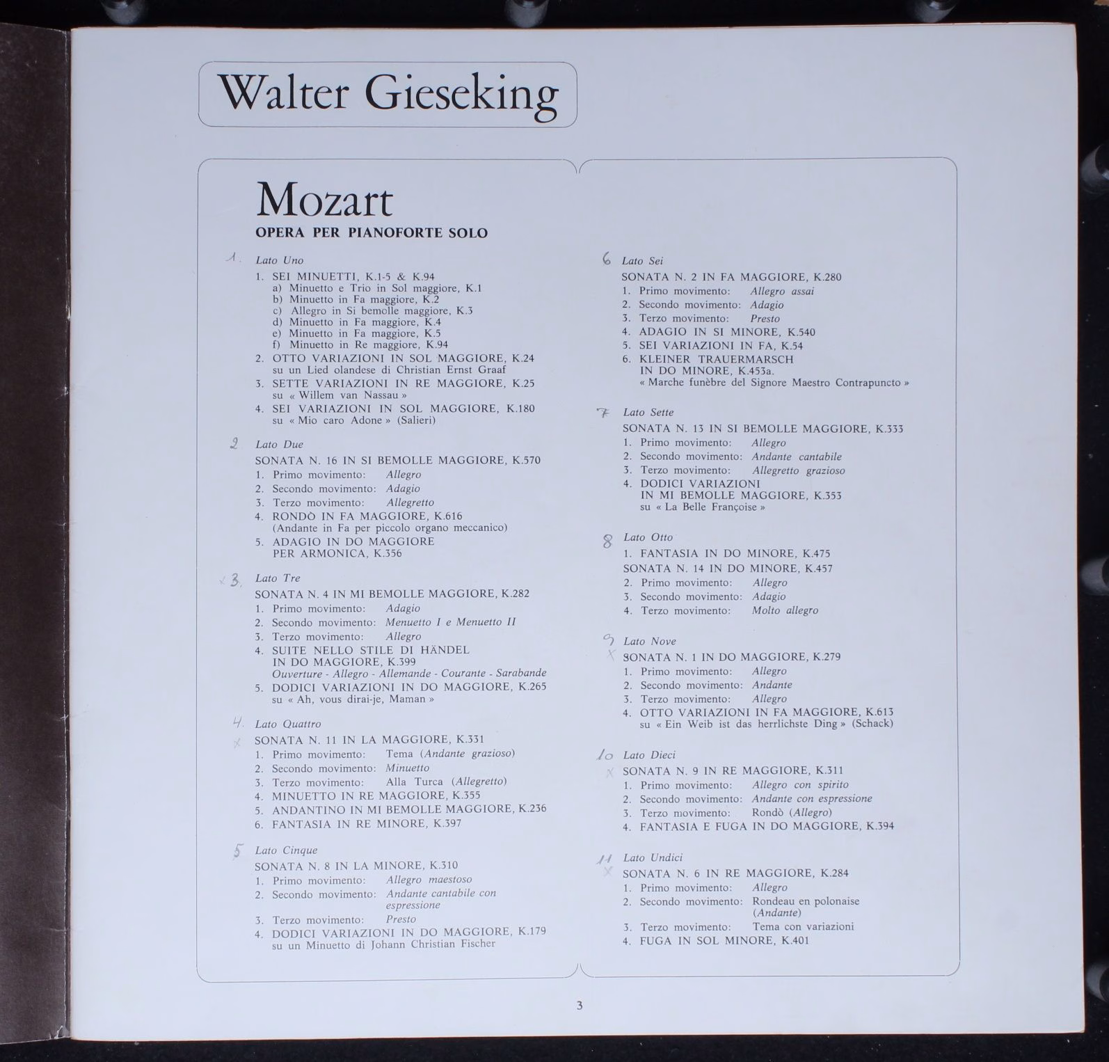 Discoteca Classica 3C153-00997/01007 - Walter Gieseking, Wolfgan - Image 3