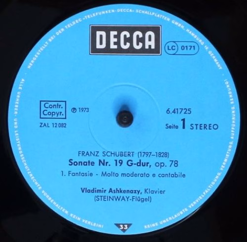 DECCA SAD 22146 - Franz Schubert, Vladimir Ashkenazy - Sonate Nr - Image 3