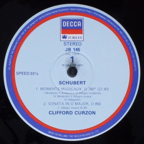DECCA JB 145 - Clifford Curzon, Franz Schubert - Schubert: Momen - Image 3