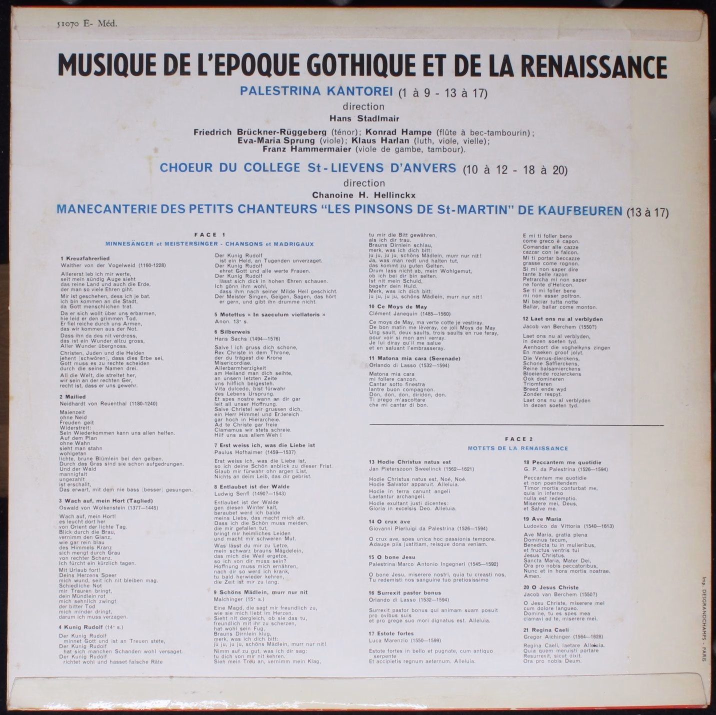 Orphée (2) 51.070 - Palestrina-Kantorei, Het Knapenkoor Van Het - Image 2