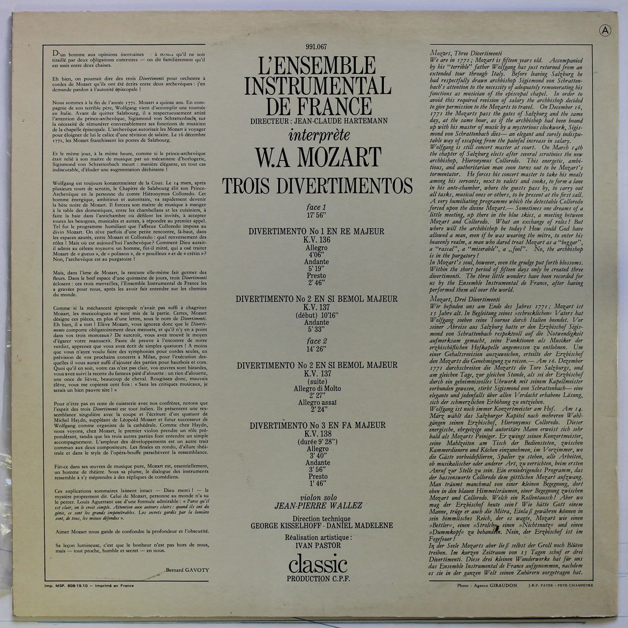 Classic (2) 991.067 - Ensemble Instrumental De France, Wolfgang - Image 2