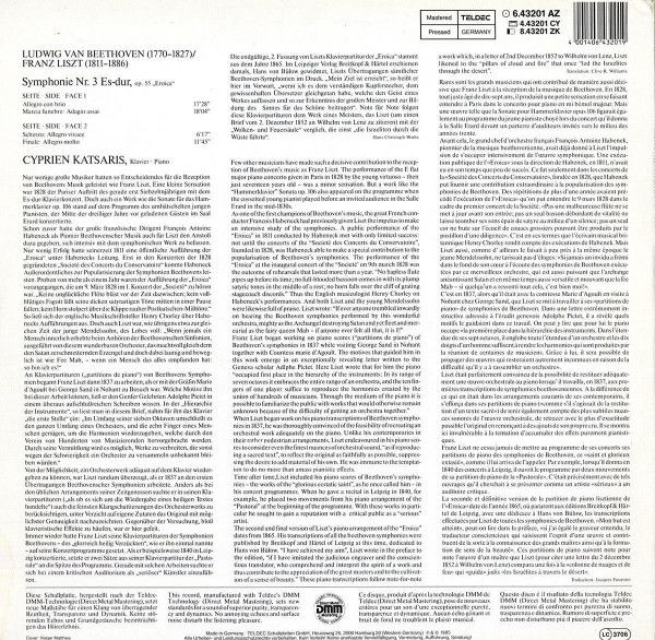 TELDEC 6.43201 AZ - Ludwig van Beethoven, Franz Liszt, Cyprien K - Image 2
