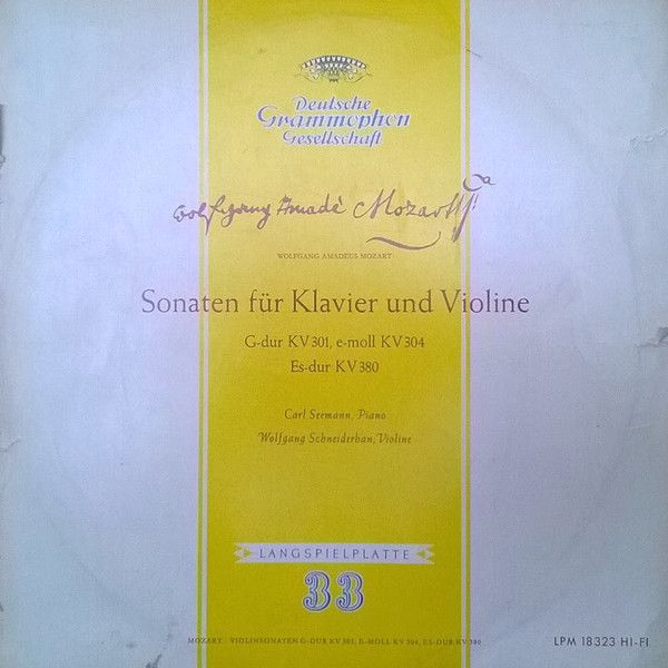Deutsche Grammophon LPM 18323 - Wolfgang Amadeus Mozart, Carl Se