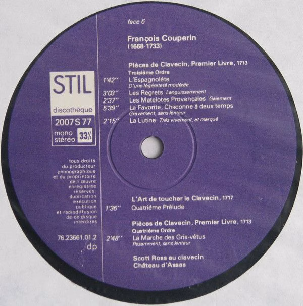 Stil 1607 S 77 - François Couperin, Scott Ross (4) - Pièces De C - Image 7