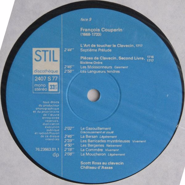 Stil 1607 S 77 - François Couperin, Scott Ross (4) - Pièces De C - Image 9