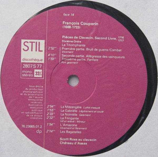Stil 1607 S 77 - François Couperin, Scott Ross (4) - Pièces De C - Image 11