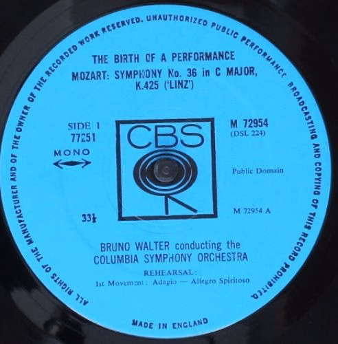 CBS 77251 - Wolfgang Amadeus Mozart, Bruno Walter, Columbia Symp - Image 2