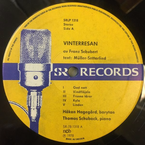 SR Records SRLP 1318/9 - Franz Schubert, Wilhelm Müller, Bo Sett - Image 2