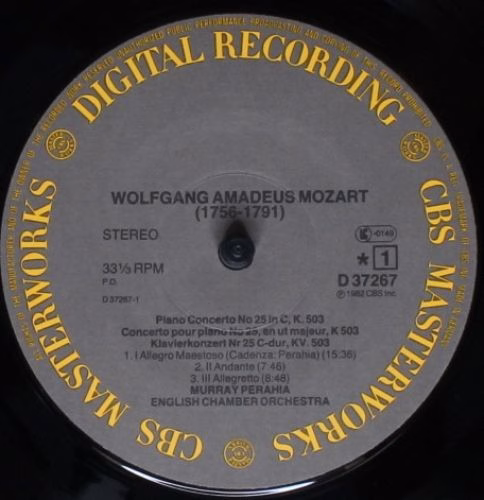 CBS Masterworks D 37267 - Wolfgang Amadeus Mozart, Murray Perahi - Image 3