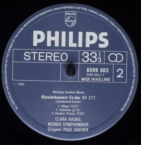 Philips 6599 803 - Wolfgang Amadeus Mozart, Clara Haskil, Wiener - Image 4