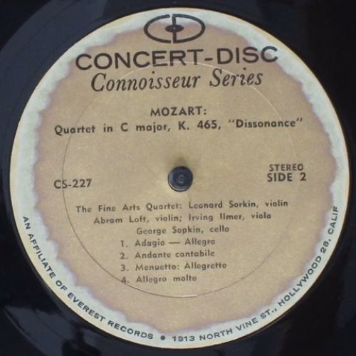 Concert-Disc CS-227 - Wolfgang Amadeus Mozart, The Fine Arts Qua - Image 4