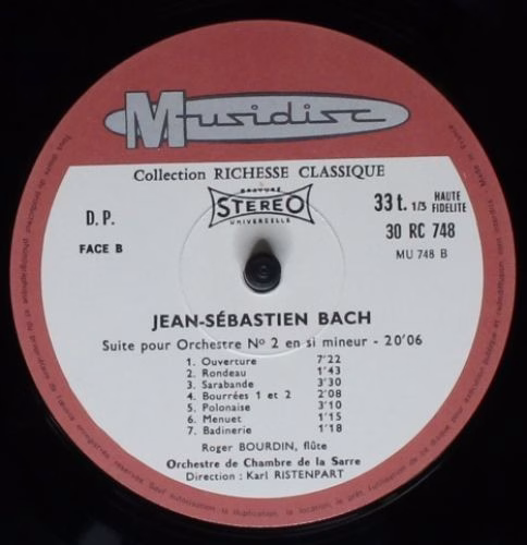 Musidisc 30 RC 748 - Johann Sebastian Bach, Roger Bourdin, Kamme - Image 4