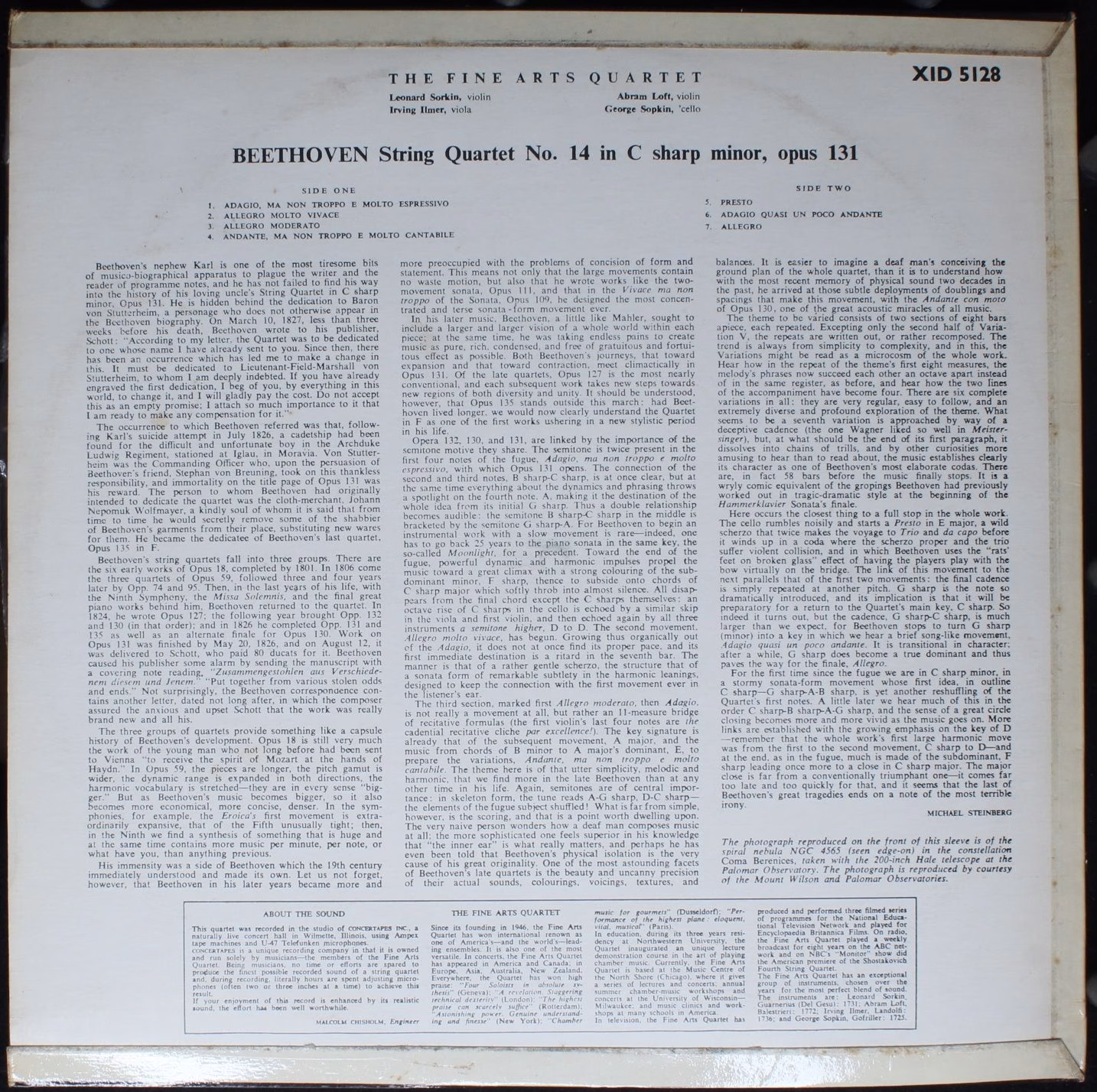 Saga STXID 5128 - Ludwig van Beethoven, The Fine Arts Quartet - - Image 2