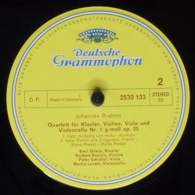 Deutsche Grammophon 2530 133 - Johannes Brahms, Emil Gilels, Ama - Image 4
