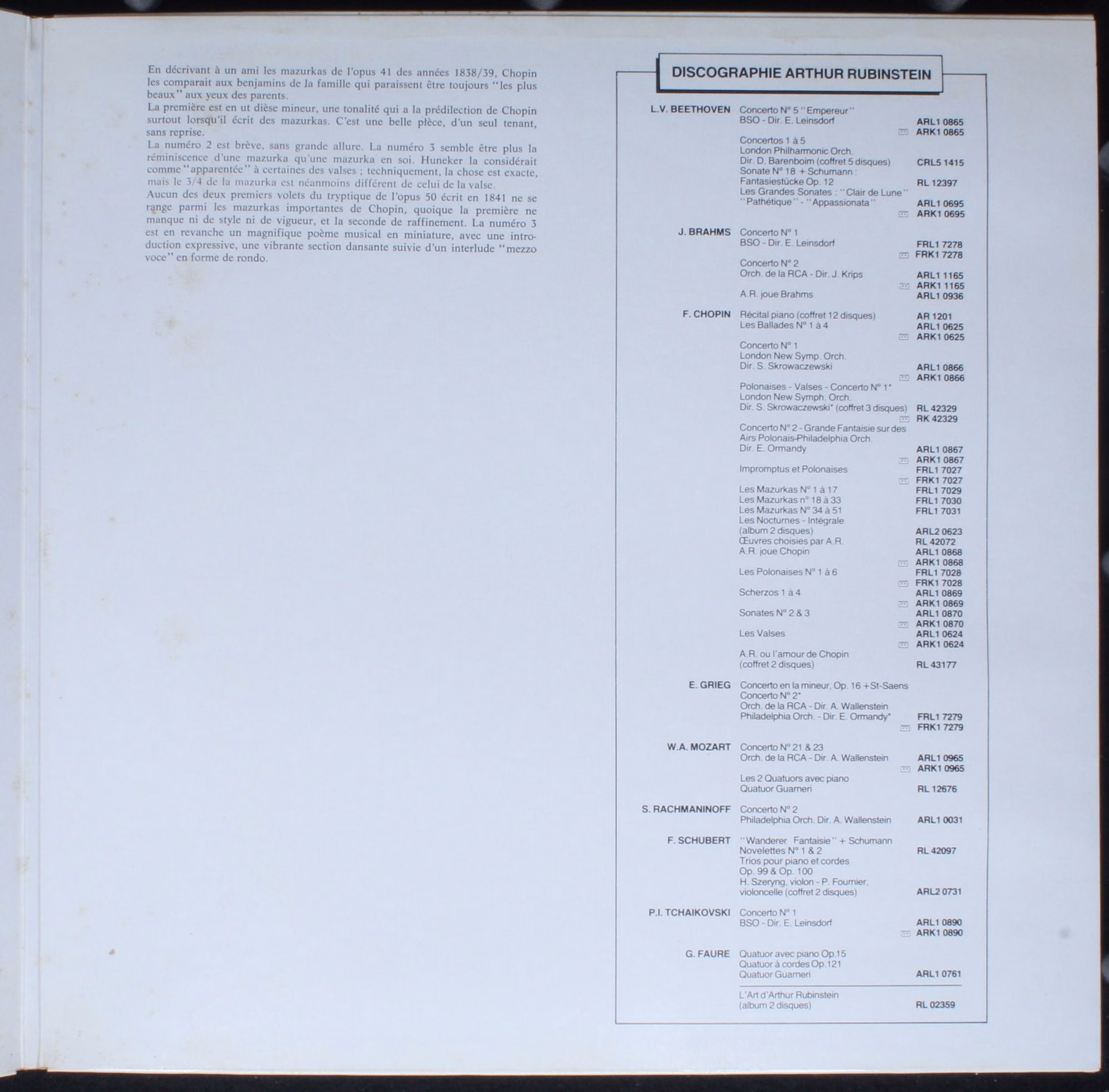 RCA Red Seal FRL1 7030 - Frédéric Chopin, Arthur Rubinstein - Le - Image 4