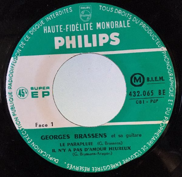 Philips 432.065 BE - Georges Brassens - 1re Série - Le Parapluie - Image 3