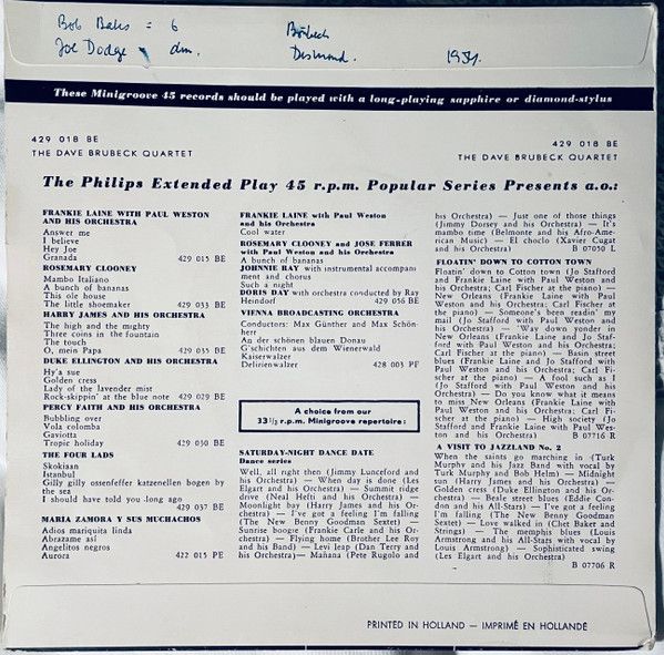 Philips 429 018 BE - The Dave Brubeck Quartet - Take The "A" Tra - Image 2