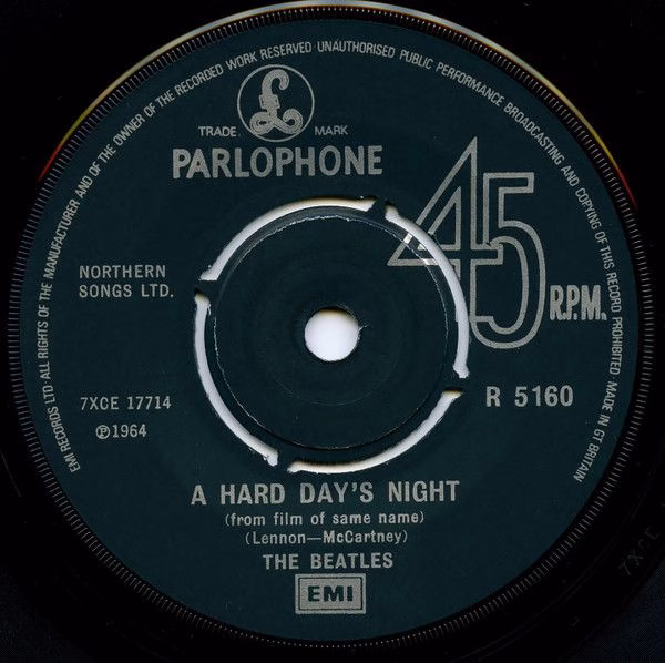 Parlophone R 5160 - The Beatles - A Hard Day's Night c/w Things - Image 3