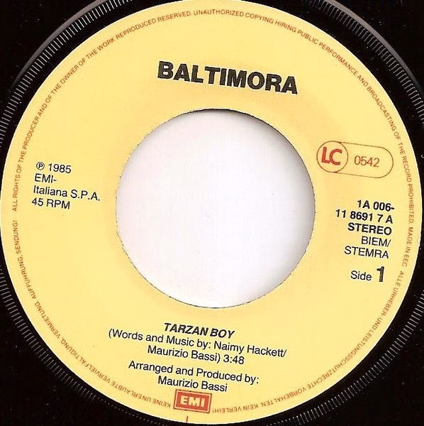 EMI 1A 006-11 8691 7 - Baltimora - Tarzan Boy - Image 3